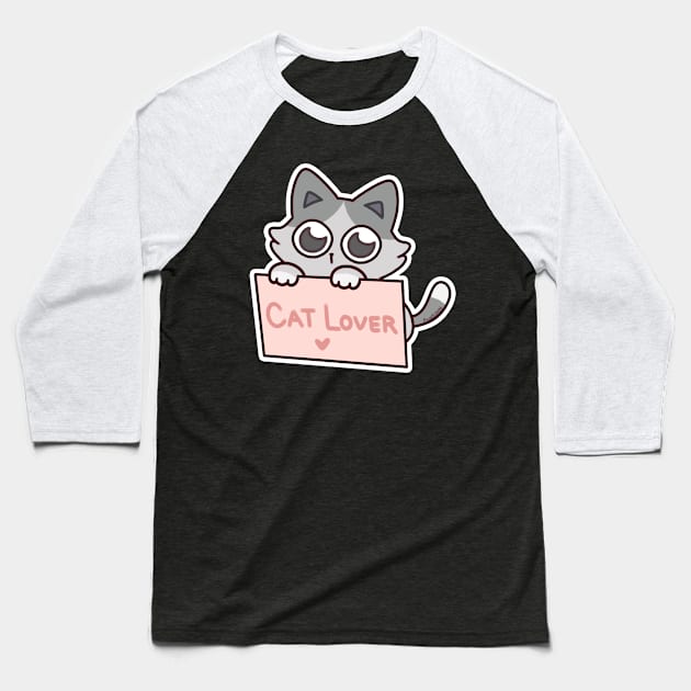 Cat kitten sweet love Meow Pet Gift Baseball T-Shirt by fansinn